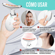 Anti-Wrinkle Facial Massager with 7 Led Lights, Ems, Heat and Vibration, Ionic Cleansing and Firming Care for Face and Neck
