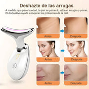 Anti-Wrinkle Facial Massager with 7 Led Lights, Ems, Heat and Vibration, Ionic Cleansing and Firming Care for Face and Neck