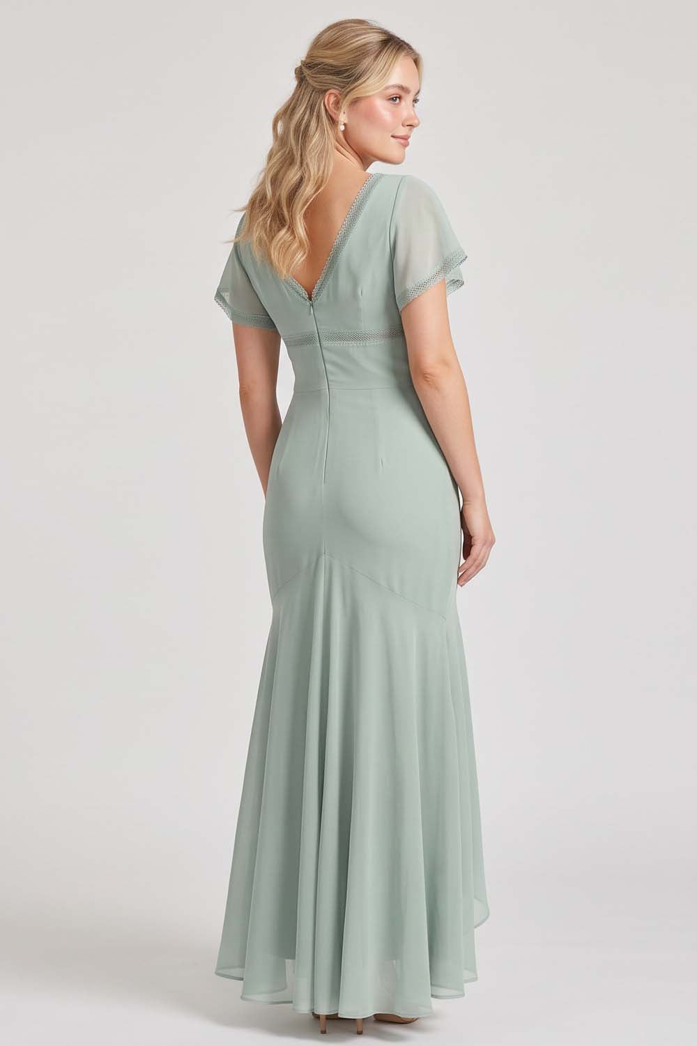 FLORENCE Georgette Tea Dress - Sage Mint