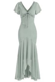 FLORENCE Georgette Tea Dress - Sage Mint
