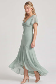 FLORENCE Georgette Tea Dress - Sage Mint