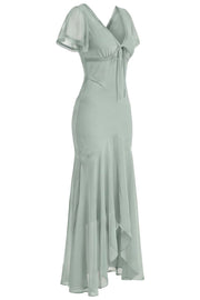 FLORENCE Georgette Tea Dress - Sage Mint
