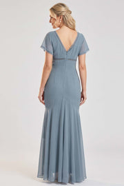 FLORENCE Georgette Tea Dress - Slate Blue-2
