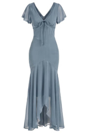 FLORENCE Georgette Tea Dress - Slate Blue-3