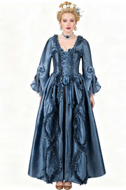 Dusty Blue Rococo Muse Corset Dress