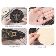 Wooden Pendulum Board moon Star Divination Energy Carven Plate Healing Meditation Board Ornaments Metaphysical Altar Ouija Board