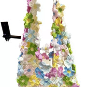 Hand Woven Bag Crochet Diy Material Bag Inner Lining Material Bag Summer Garden Flower Bag Flower Wool Hand-woven Bag Crochet