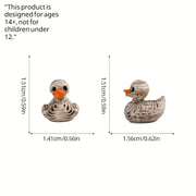 10/30pcs Cute Gothic Skeleton Duck - Resin Figurine - Desk Decoration, Halloween Miniature Scene DIY Accessory