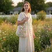 Hand Woven Bag Crochet Diy Material Bag Inner Lining Material Bag Summer Garden Flower Bag Flower Wool Hand-woven Bag Crochet