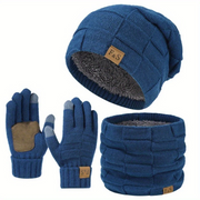 Winter Cashmere Hat Scarf Gloves Set